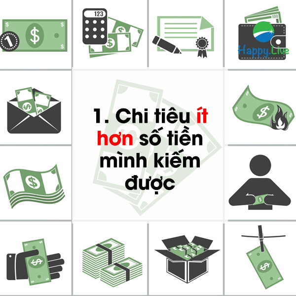 chi tiêu ít hơn số tiền kiếm được