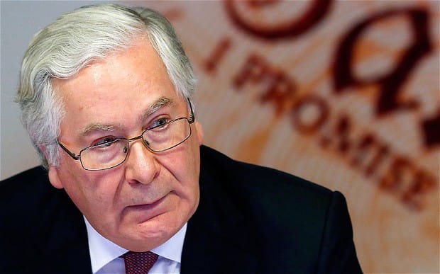 Mervyn King, thống đốc ngân hàng Anh quốc