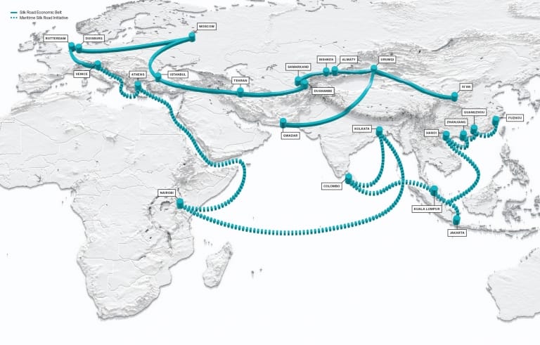Là Vàng Đai Con Đường trên đất liền và Martime Silk Road là con đường trên biển