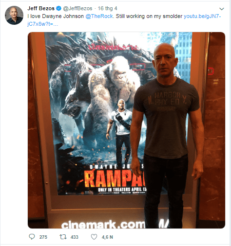 Jeff Bezos là một fan hâm mộ The Rock