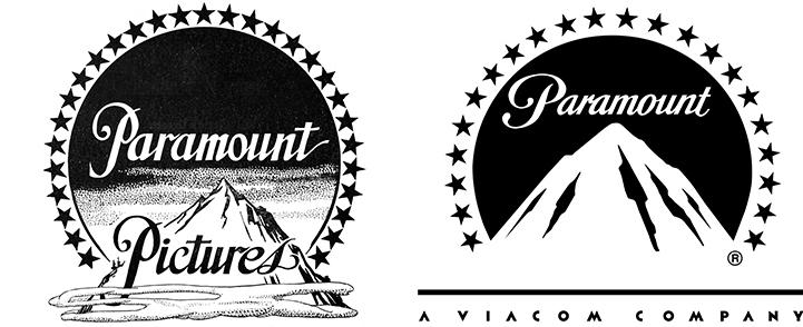 Logo ban đầu (1914-1917) của Paramount Pictures và logo ngày nay (ảnh phải).
