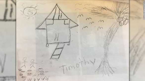 Bức tranh Timothy gửi cho cựu Tổng thống Bush (Ảnh: Compassion International)
