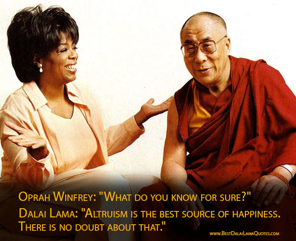 Đức Đạt Lai Lạt Ma trong một lần trò chuyện từ Oraph Winfrey