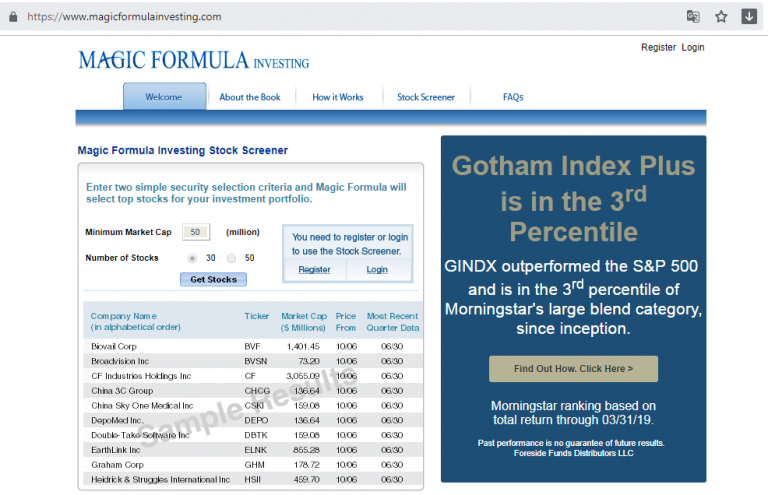 trang www.magicformulainvesting.com