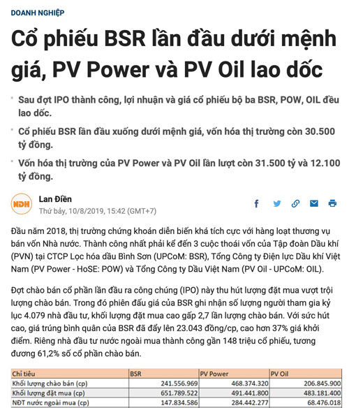 Điểm tin tài chính ngày 12/8/2019