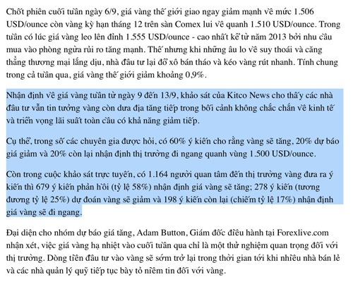 Điểm tin tài chính ngày 9/9/2019