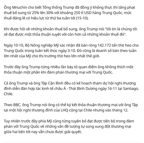Điểm tin tài chính đầu tuần 14/10/2019