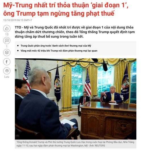 Điểm tin tài chính đầu tuần 14/10/2019