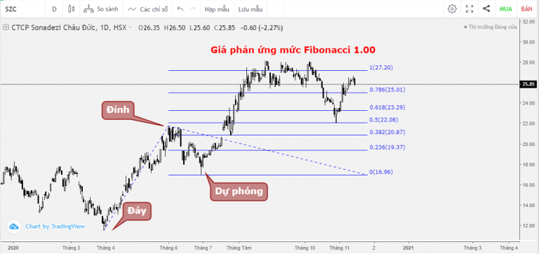 Fibonacci Dự phóng - Ví dụ thực tế
